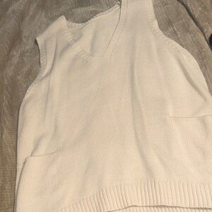 Women's Cream Sweater Vest